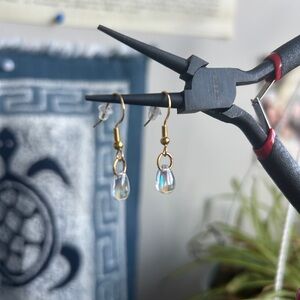 Handmade Iridescent Drop Earrings